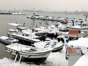 Ağları donan balıkçılar, denize açılamadı