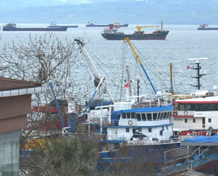 Yük taşımacılığı yapan gemiler, Karadeniz'de havaların düzelmesini bekliyor