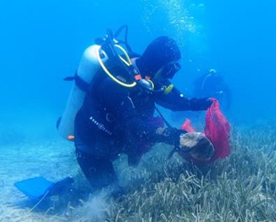 Bodrum’da deniz dibi temizliği gerçekleştirildi