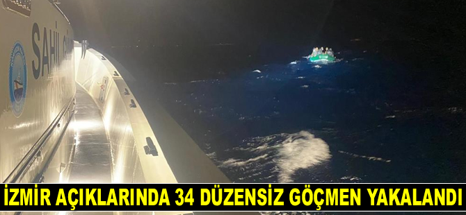 İzmir açıklarında 34 göçmen kurtarıldı