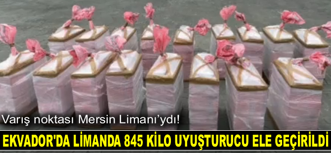 Ekvador’da varış noktası Mersin Limanı olan 845 kilo uyuşturucu ele geçirildi