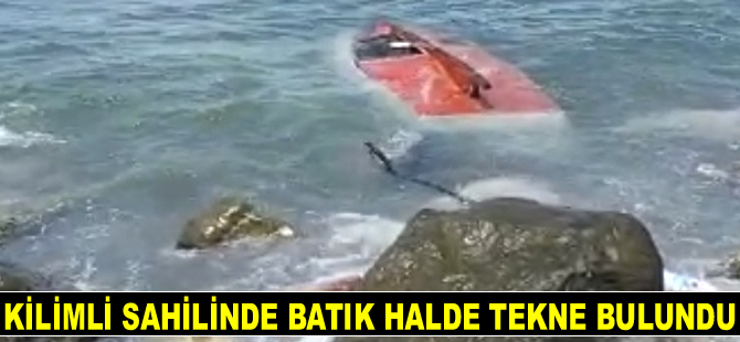 Kilimli sahilinde batık tekne bulundu