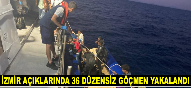 İzmir açıklarında 36 göçmen kurtarıldı