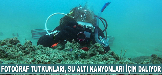 Fotoğraf tutkunları, Mersin kıyılarındaki su altı kanyonları için dalıyor