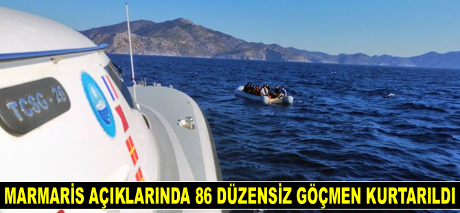 Marmaris’te 86 düzensiz göçmen kurtarıldı