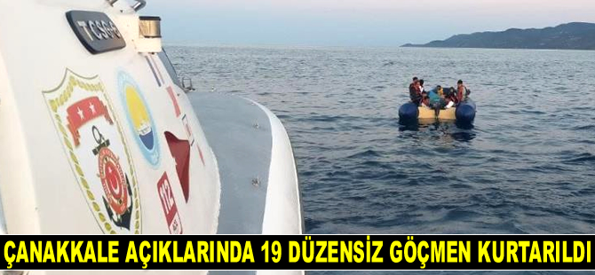 Çanakkale açıklarında 19 düzensiz göçmen kurtarıldı