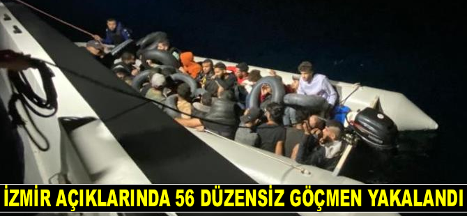 İzmir açıklarında 56 düzensiz göçmen kurtarıldı