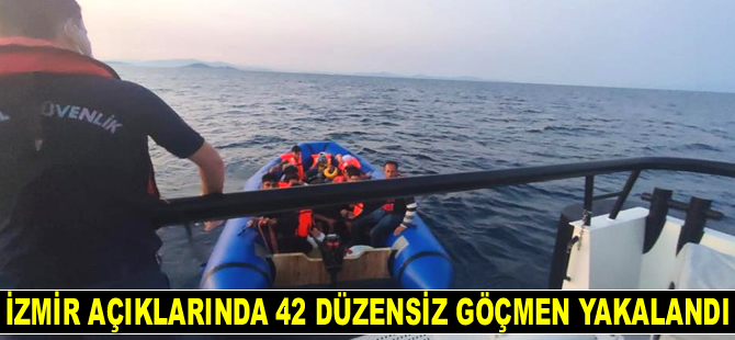 İzmir açıklarında 42 düzensiz göçmen kurtarıldı