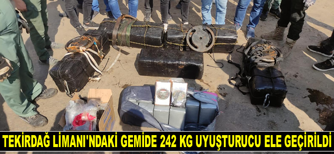 Tekirdağ Limanı'ndaki gemide 242 kg uyuşturucu ele geçirildi