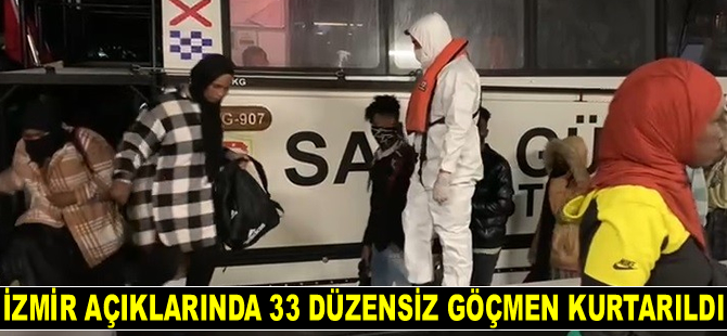 İzmir açıklarında 33 göçmen kurtarıldı