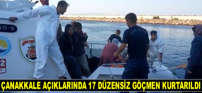 Çanakkale açıklarında 17 düzensiz göçmen kurtarıldı