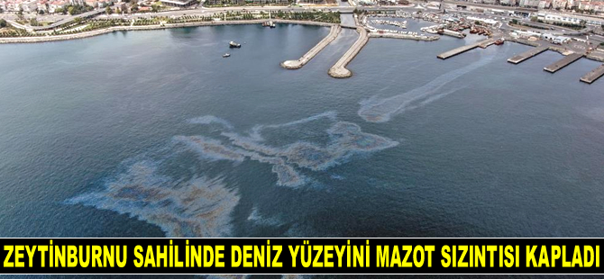 Zeytinburnu sahilinde deniz yüzeyini mazot sızıntısı kapladı