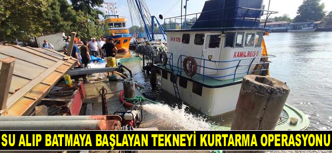 Sakarya'da su alan balıkçı teknesi batmaktan kurtarıldı