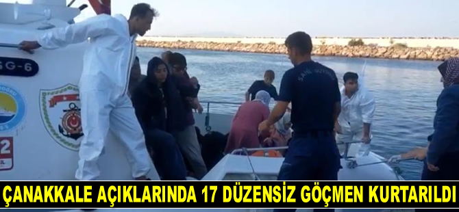 Çanakkale açıklarında 17 düzensiz göçmen kurtarıldı