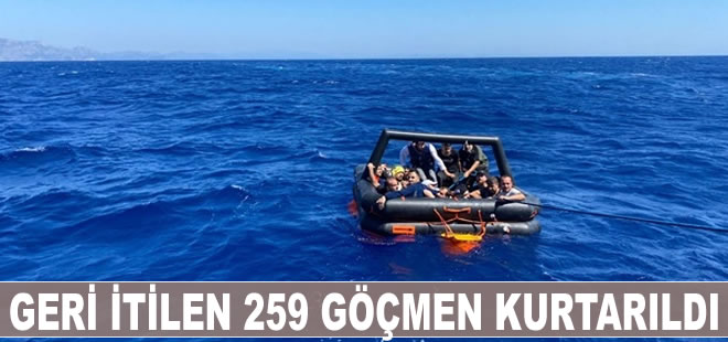 İzmir’de geri itilen 259 düzensiz göçmen kurtarıldı