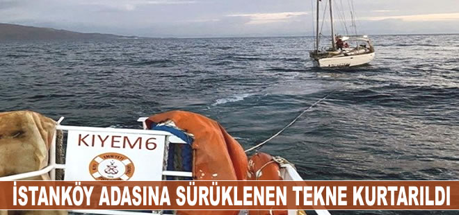 İstanköy adasına sürüklenen tekne kurtarıldı!.