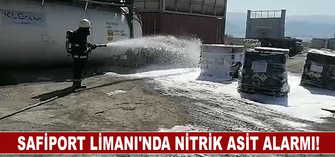 Safiport Limanı’nda nitrik asit alarmı