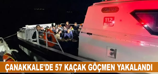 Çanakkale’de 57 kaçak göçmen yakalandı