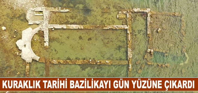 Kuraklık nedeniyle suyu çekilen İznik Gölü'nde bin 500 yıllık bazilika ortaya çıktı