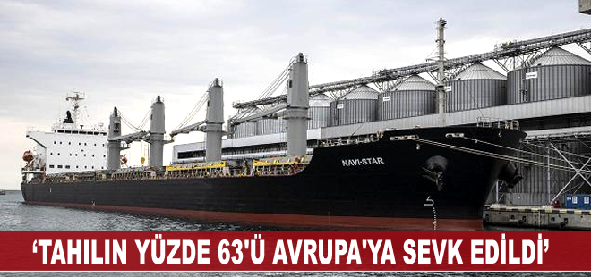 Bakan Kirişci: Tahıl Koridoru'ndan taşınan tahılın yüzde 63'ü Avrupa ülkelerine sevk edildi