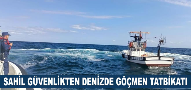 Sahil güvenlikten denizde göçmen tatbikatı