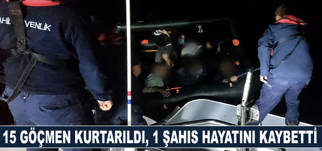 Muğla açıklarında 15 düzensiz göçmen kurtarıldı, 1 şahıs hayatını kaybetti