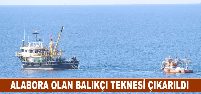 Kocaeli'de alabora olan balıkçı teknesi bulunduğu yerden çıkarıldı