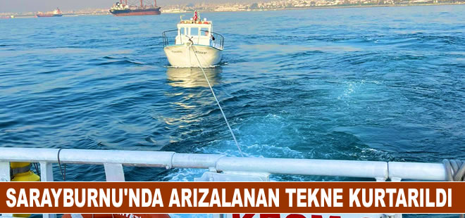 Arızalanan balıkçı teknesi KEGM tarafından kurtarıldı