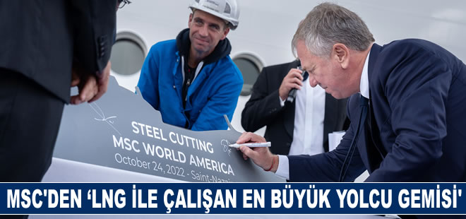 Dünyanın LNG ile çalışan en büyük yolcu gemisi MSC World Europa'nın teslimatı kutlandı