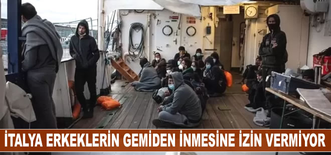 İtalya yetişkin erkeklerin göçmen gemisinden inmesine izin vermiyor