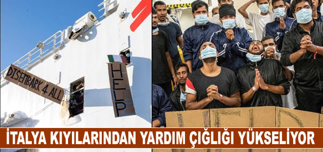 İtalya kıyılarında göçmen gemisinden yükselen yardım çığlığı