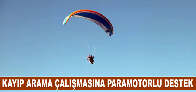 Sakarya'da denizde kaybolan şahsı arama çalışmalarına paramotorlu destek