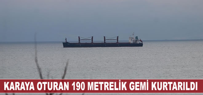 Tekirdağ'da karaya oturan 190 metrelik gemi kurtarıldı