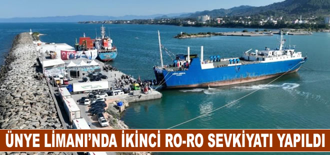 Ünye Limanı’nda ikinci ro-ro sevkiyatı yapıldı