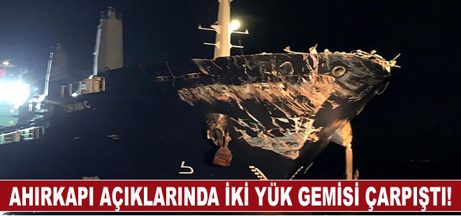 Ahırkapı açıklarında iki  yük gemisi çarpıştı