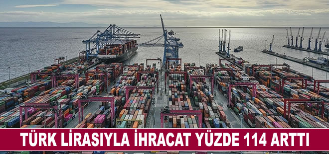 Türk lirasıyla ihracat kasımda yıllık bazda yüzde 114 arttı