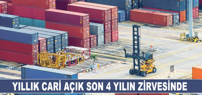 Yıllık cari açık son 4 yılın zirvesinde