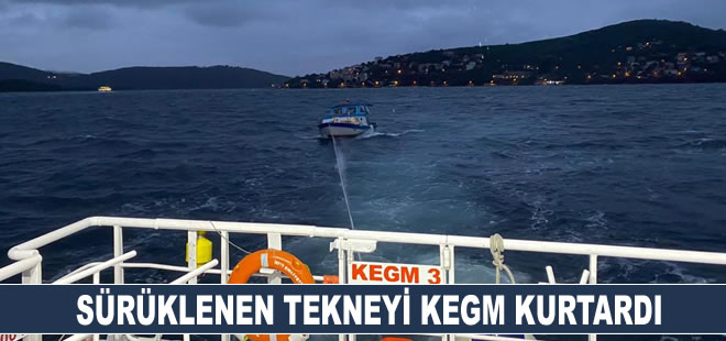 Burgazada açıklarında sürüklenen tekne kurtarıldı