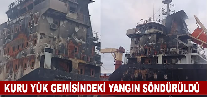 Sinop'ta kuru yük gemisindeki yangın söndürüldü