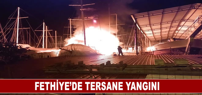 Fethiye'de tersane yangını: 4 ahşap tekne zarar gördü