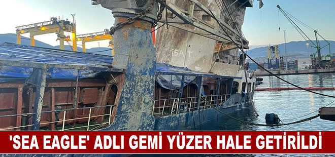 İskenderun Limanı'nda batan gemi yüzer hale getirildi