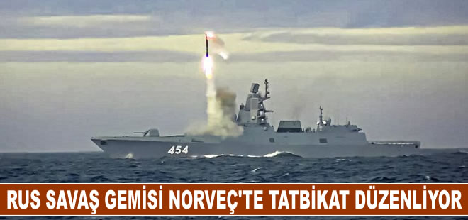 Rus savaş gemisi Norveç Denizi’nde tatbikat düzenliyor