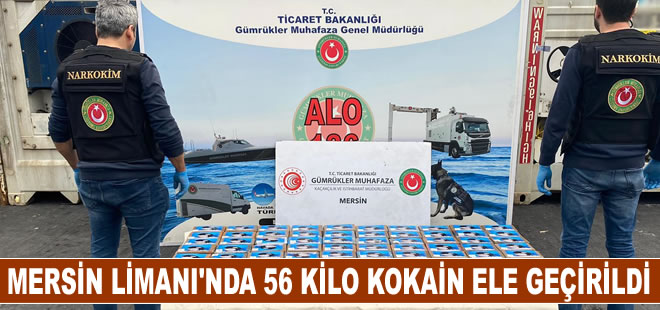 Mersin Limanı'nda 56 kilo kokain ele geçirildi