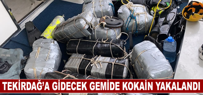 Tekirdağ'a gidecek gemide 290 kg kokain yakalandı