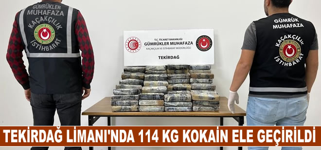 Tekirdağ'da Limandaki konteynerden 114 kilogram kokain ele geçirildi