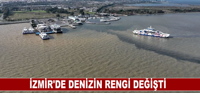 İzmir'de sağanağın ardından denizin rengi değişti