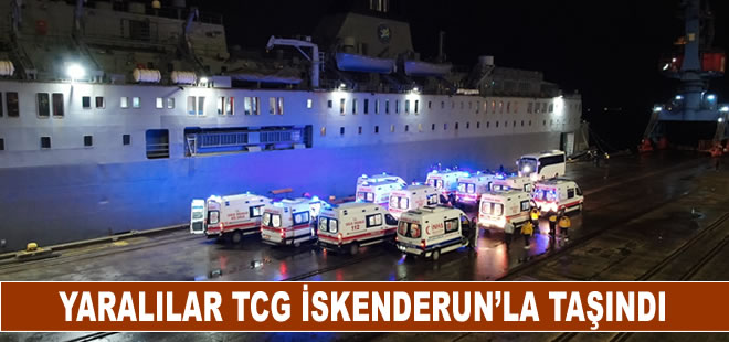 Hatay'da depremde yaralananlar TCG İskenderun gemisiyle Mersin’e taşındı