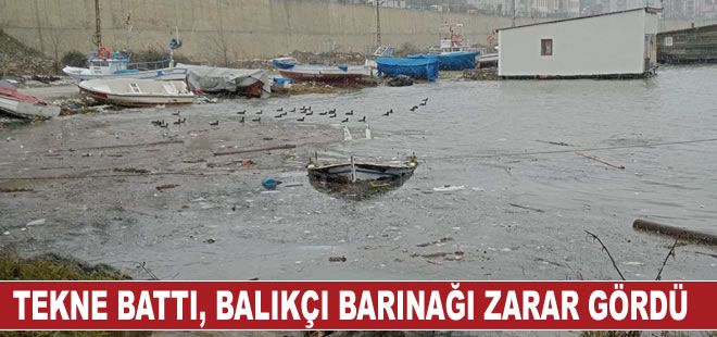 Türkeli’de şiddetli fırtına: Balıkçı barınağı zarar gördü,1 kayık battı