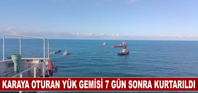 Şile’de karaya oturan yük gemisi 7 gün sonra kurtarıldı