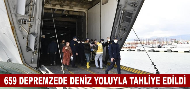 659 depremzede deniz yoluyla tahliye edildi